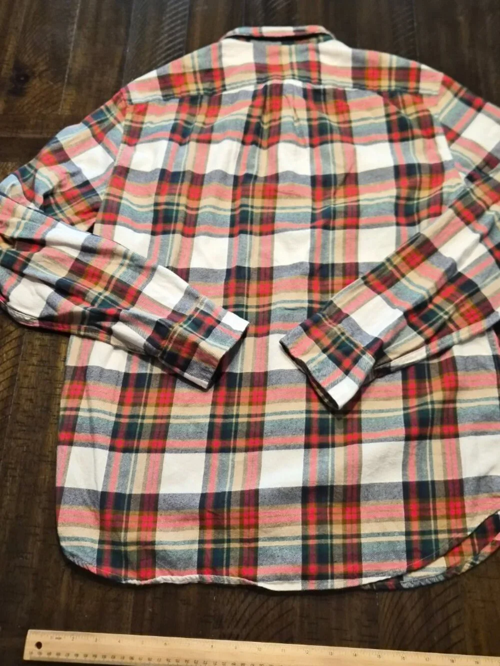 J Crew Shirt Mens Large Red Plaid Flannel Long Sleeve Button Up Cotton G469